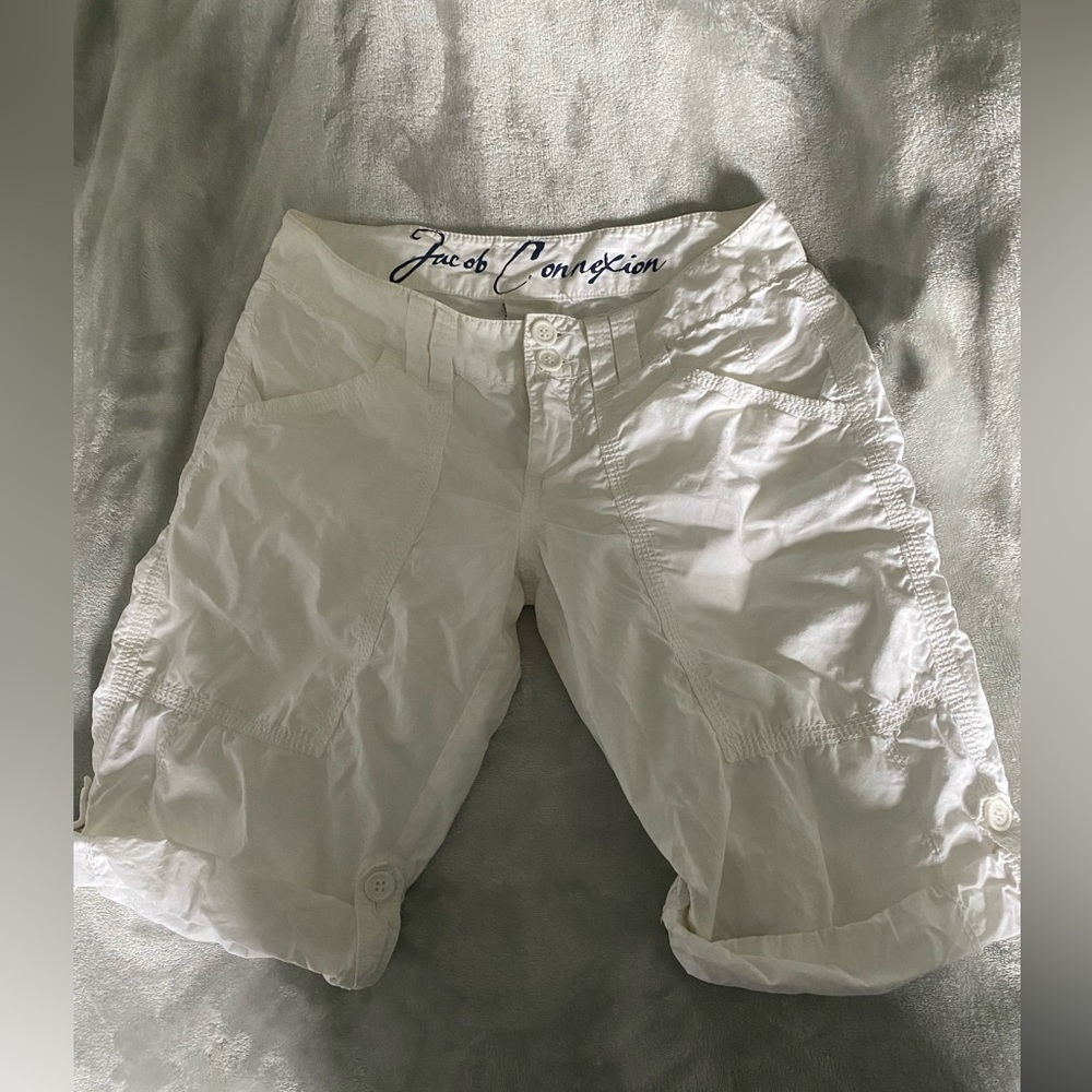 Jacob connexion cargo shorts, creme white, 100% coton